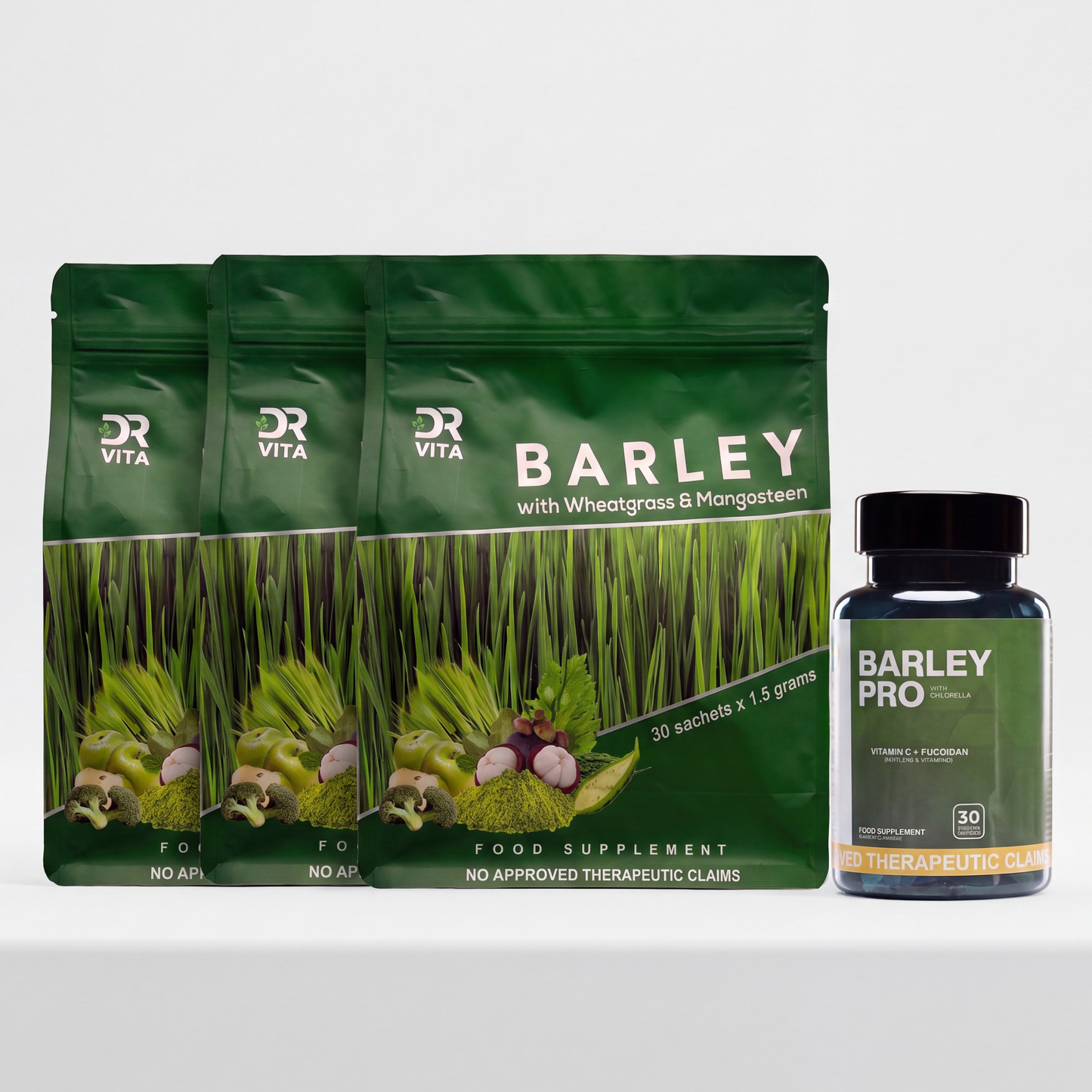 Dr. Vita Barley Powder + Dr. Vita Barley Pro Tablets - Ultimate Combo (3+1 FREE!)