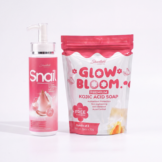 Snail Instant Whitening Lotion + Glow Bloom - Skincare Combo