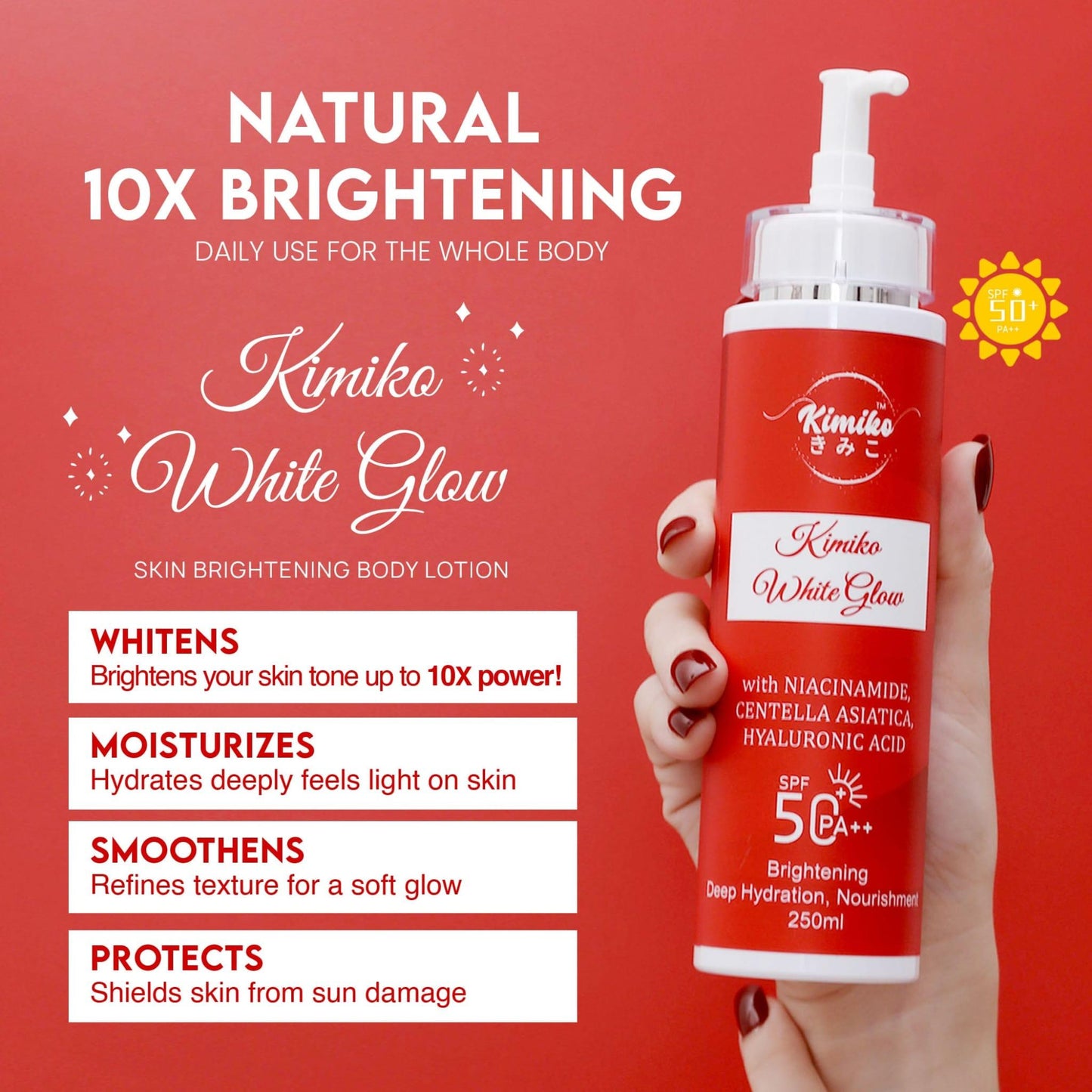 Kimiko White Glow Skin Brightening Body Lotion